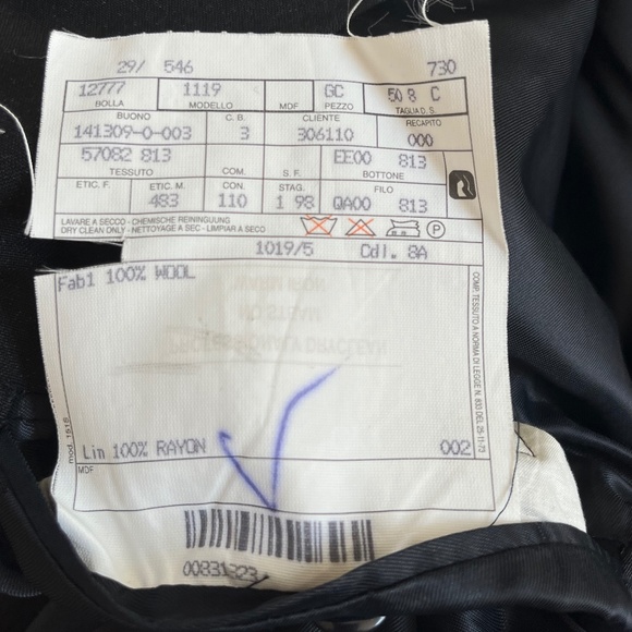 FENDI Men Jacket Sz 40/ L  Black Shiny Blue Sparkles Double Breasted Wool Blazer - Picture 6 of 10